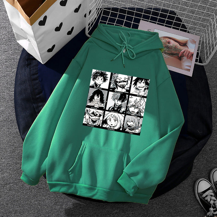 Damen Kapuzenpullover mit künstlerischem Manga-Motiv Drune