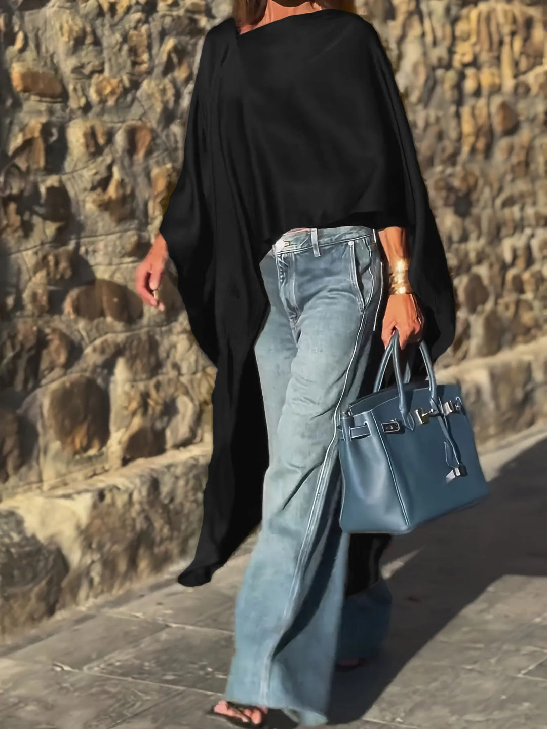 Damen modisches Oversized-Oberteil mit fließendem Schnitt Drune