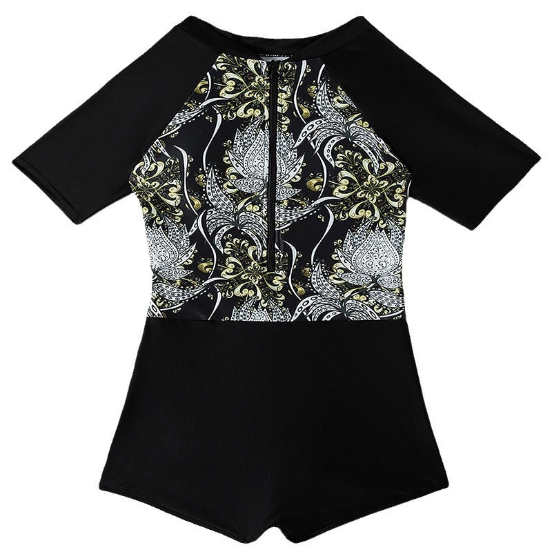 Damen sportlicher Badeanzug mit elegantem Floral-Design Drune
