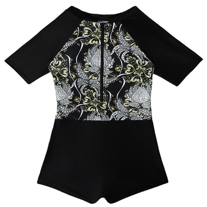 Damen sportlicher Badeanzug mit elegantem Floral-Design Drune