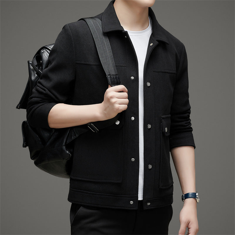 Herren Übergangsjacke mit praktischen Taschen und modernem Karodesign Drune