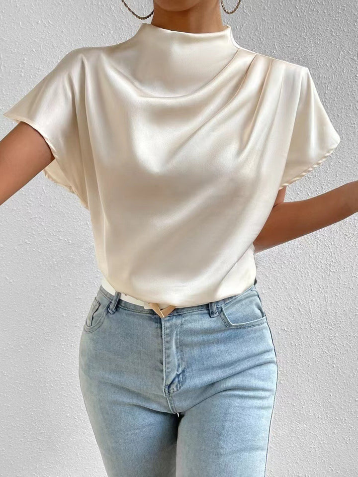 Damen ierte Bluse mit elegantem Stehkragen Drune