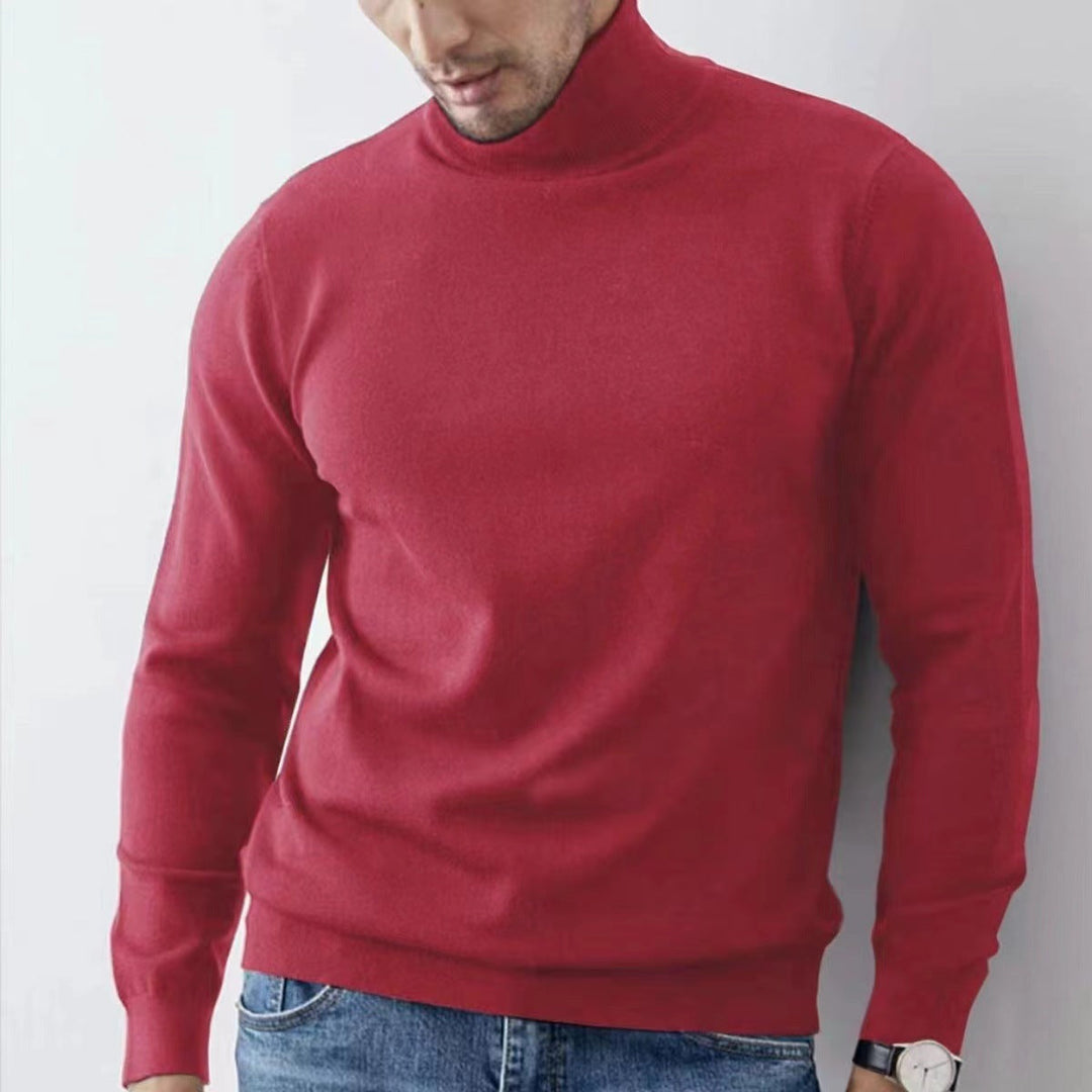 Drune | Rollkragenpullover Slim Fit Weiche Atmungsaktive Baumwollmischung Gerippte Kanten