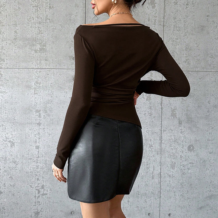 Damen Langarmoberteil mit raffiniertem asymmetrischen Schnitt und einzigartigem Schulterdesign Drune