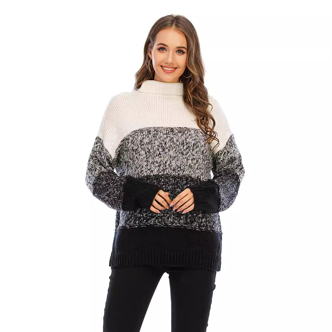 Damen kuscheliger Rollkragenpullover im strukturierten Strickdesign Drune