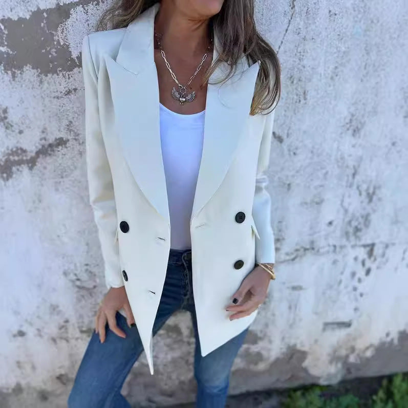 Damen eleganter Blazer mit doppelter Knopfleiste und stylischem Schnitt Drune