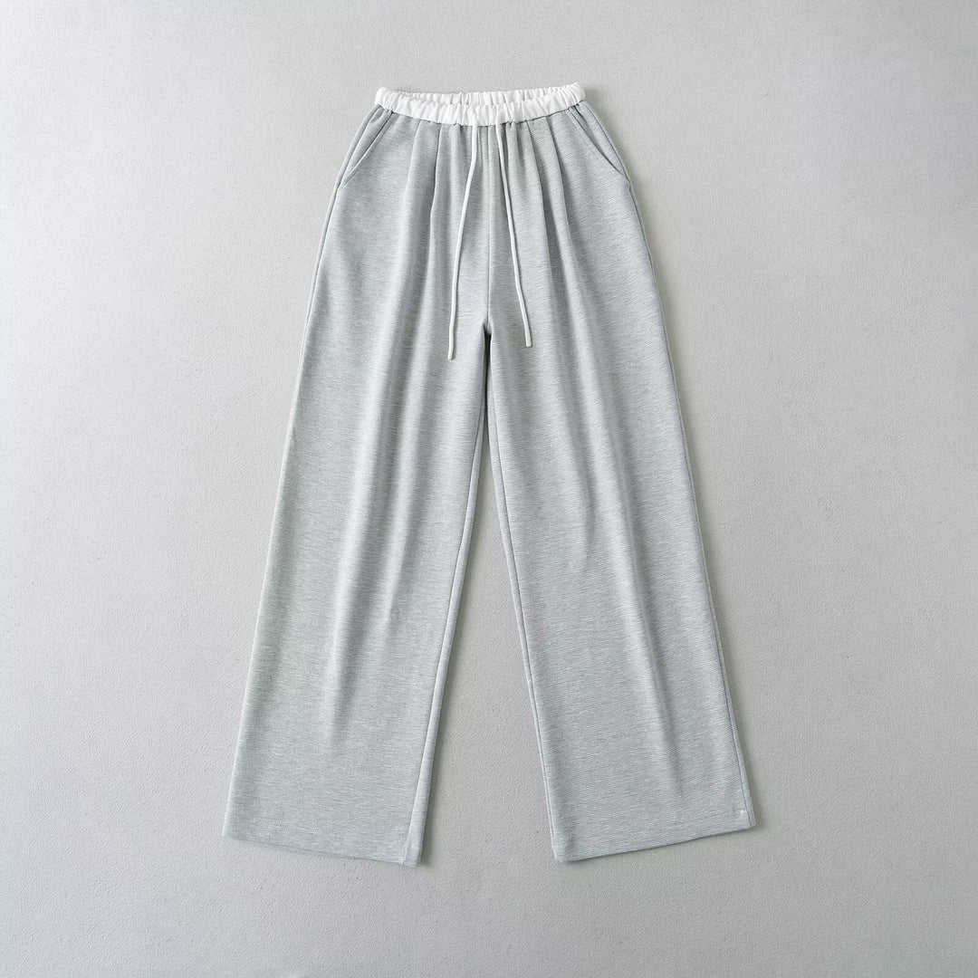 Damen gemütliche Sweatpants mit elastischem Bund und seitlichen Taschen Drune
