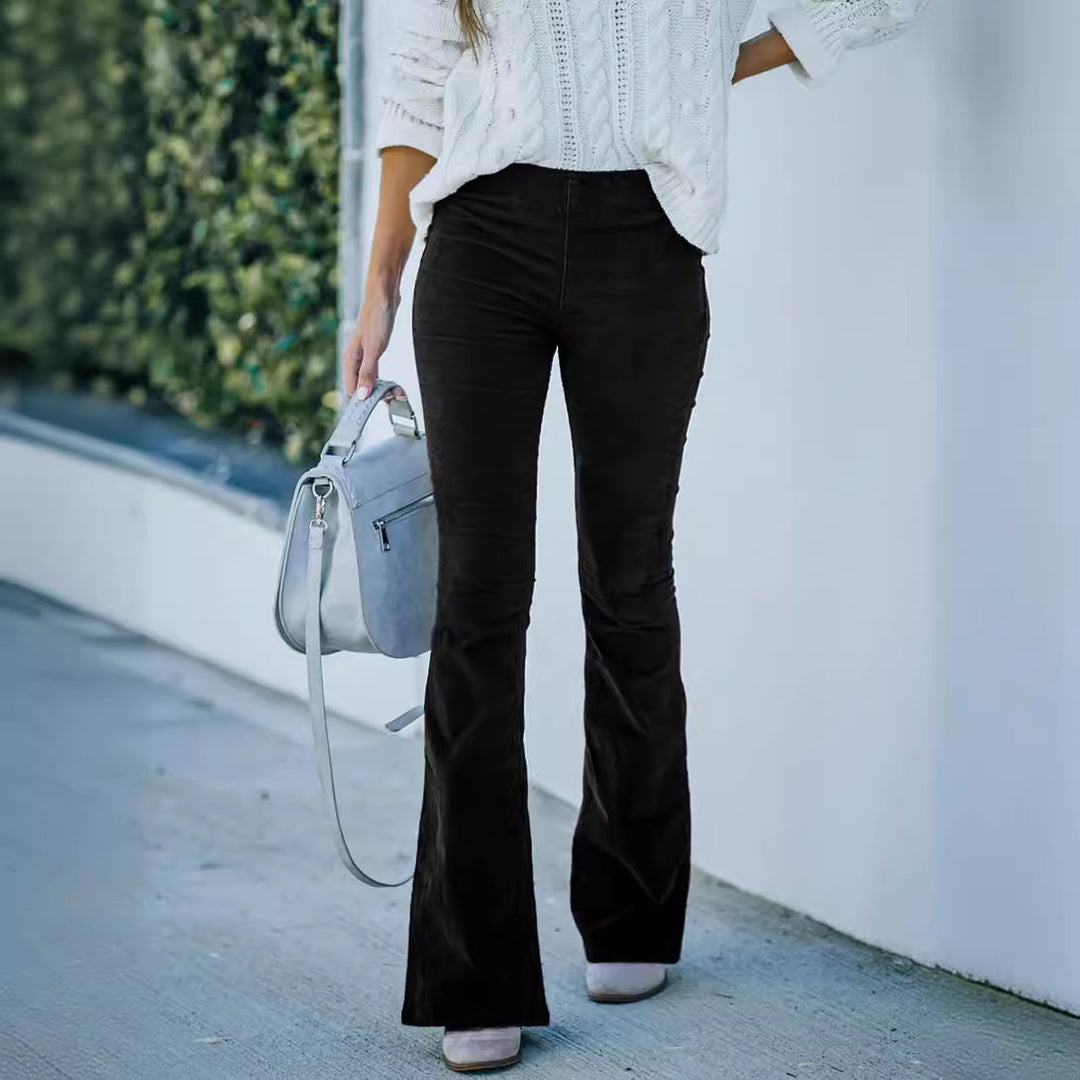 Damen ausgestellte Samthose Drune