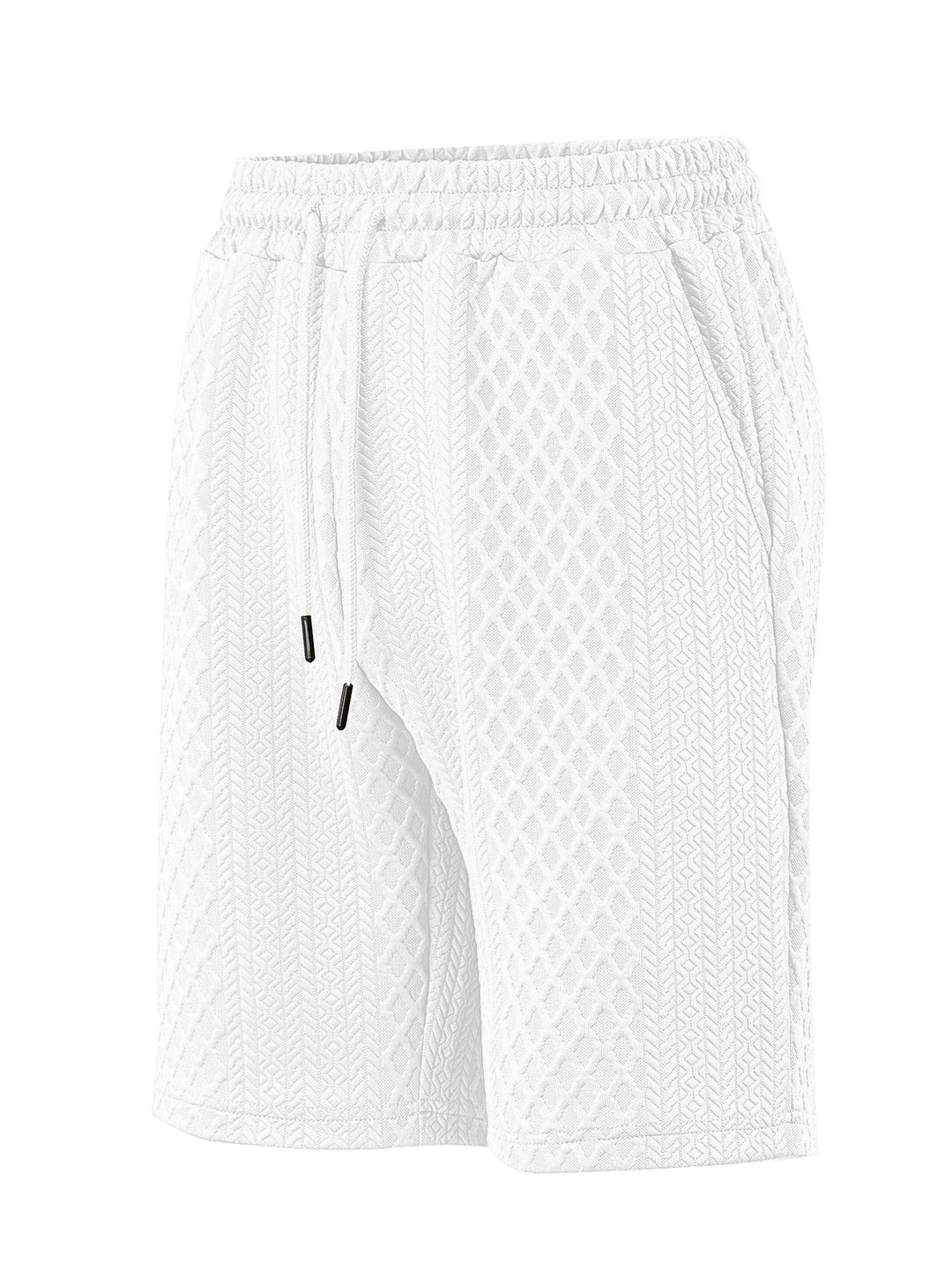 Herren nan strukturierte Lounge-Shorts mit Elastikbund Tunnelzug und seitlichen Eingrifftaschen Drune