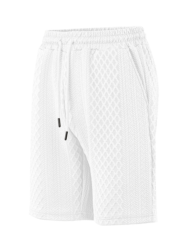 Herren nan strukturierte Lounge-Shorts mit Elastikbund Tunnelzug und seitlichen Eingrifftaschen Drune