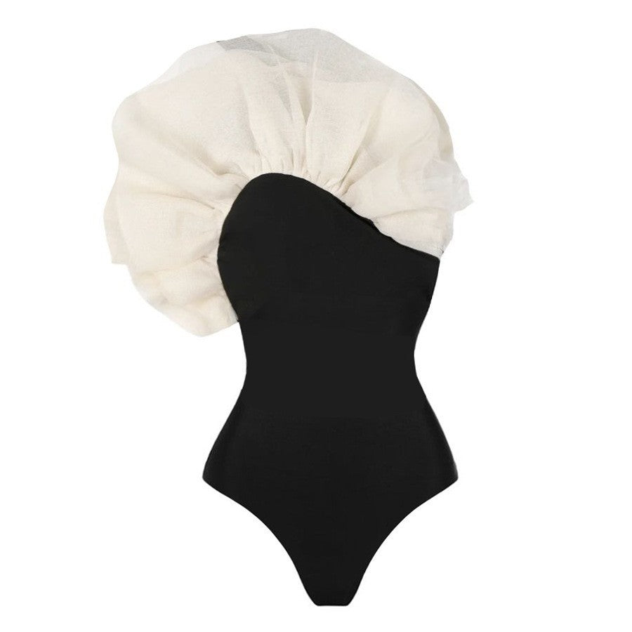 Damen Einteiler Badeanzug mit floralem 3D-Design Drune