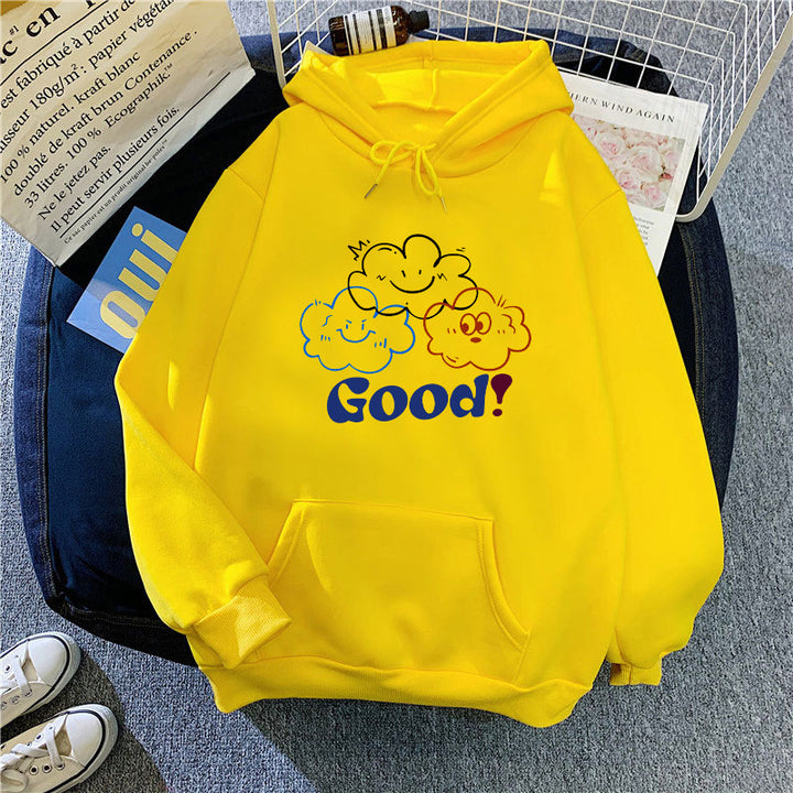 Damen Kapuzenpullover mit kreativem Cartoon-Motiv und bequemer Passform Drune