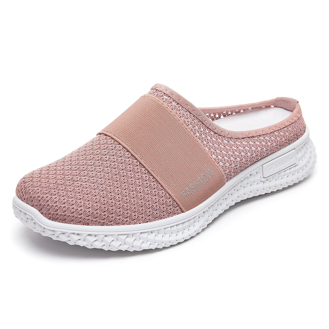 Damen nan gestrickter atmungsaktiver Slip-On Sneaker mit elastischem Mittelband Drune