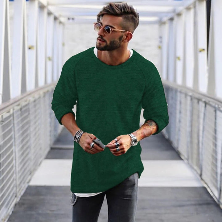Herren lässiger Pullover mit innovativem Strickmuster Drune
