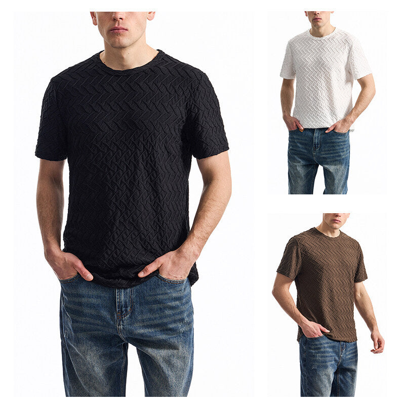 Herren modernes T-Shirt mit strukturiertem Design Drune
