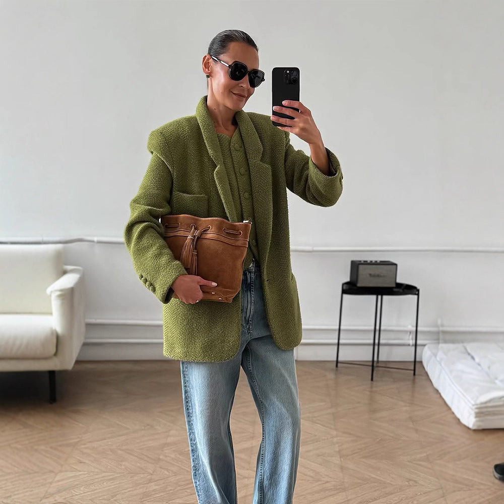 Damen lässiger Oversized Blazer aus hochwertigem Material Drune