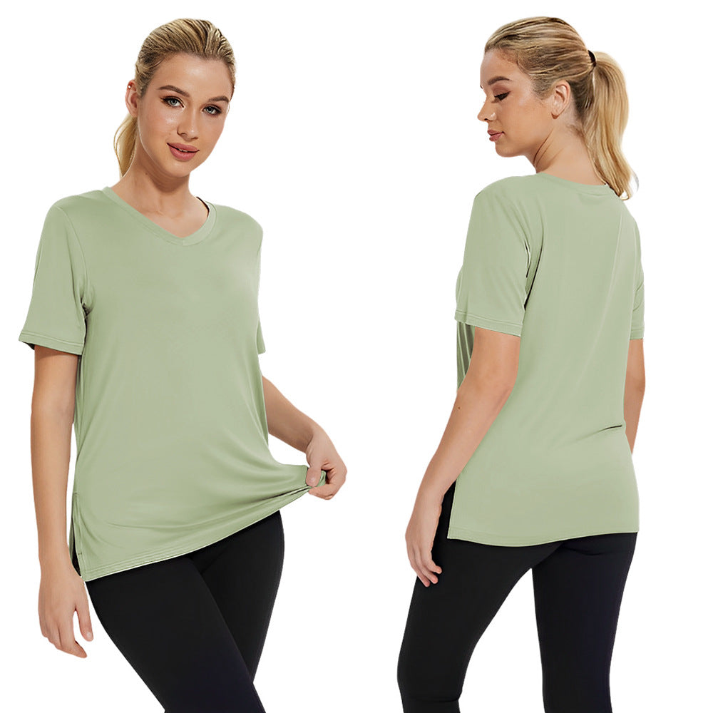 Damen Funktionales V-Ausschnitt Sportshirt mit atmungsaktiver Technologie Drune