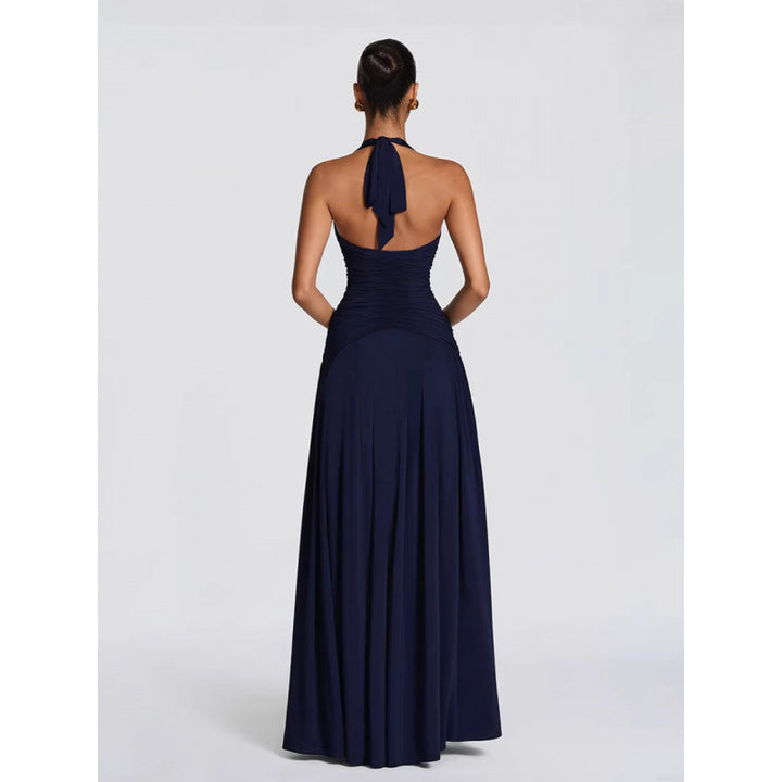 Damen Maxikleid mit raffiniertem Wickeldesign und elegantem Taillenbund Drune