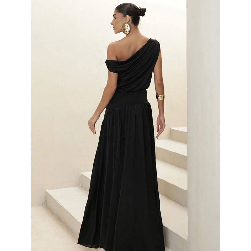 Damen Elegantes Maxikleid mit Drapier-Details Drune