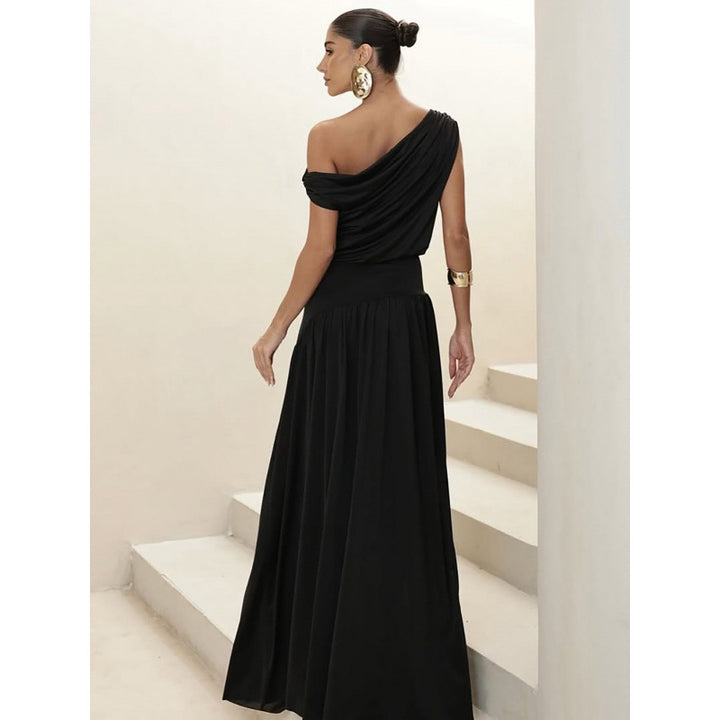 Damen Elegantes Maxikleid mit Drapier-Details Drune