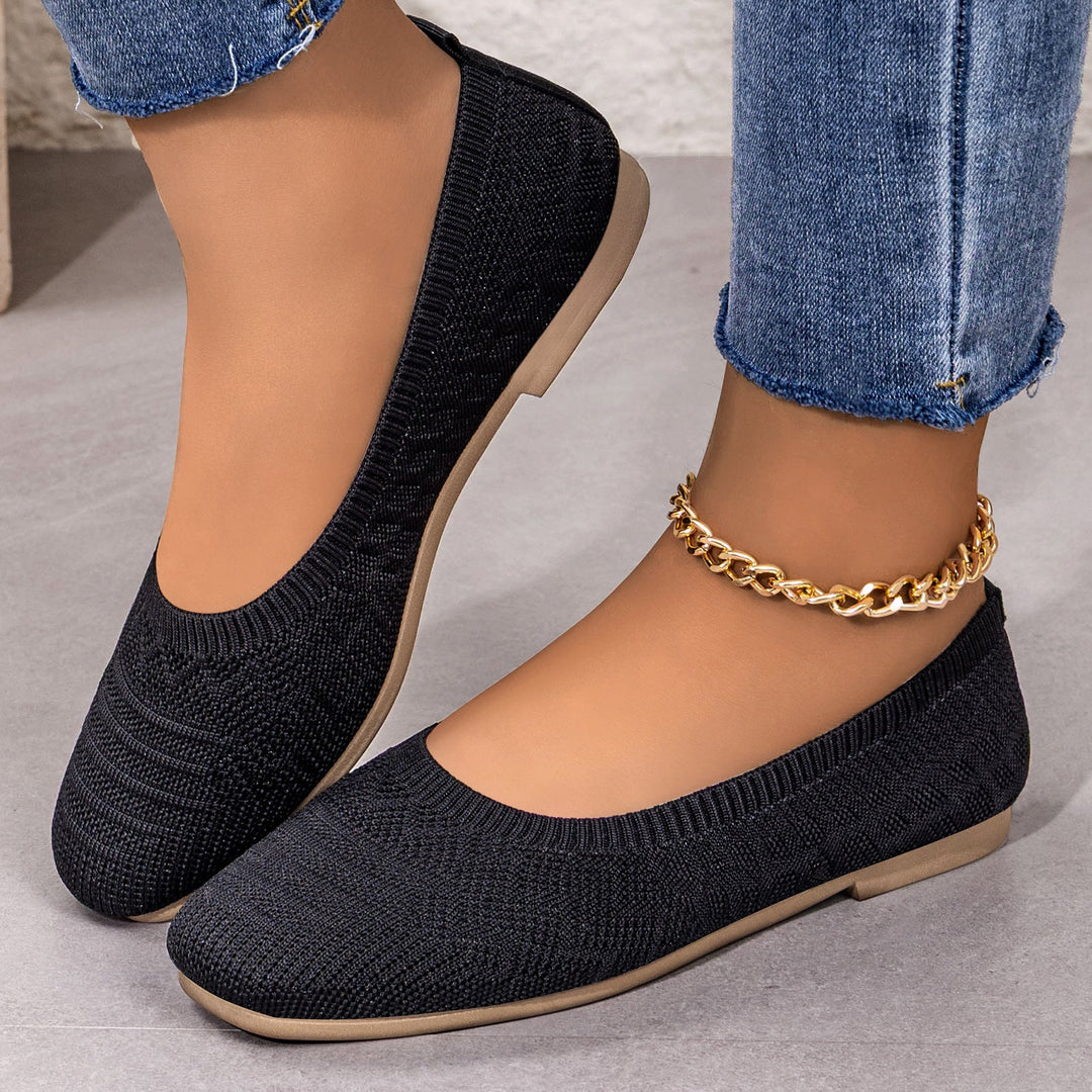 Damen Bequeme Ballerinas aus elastischem Strickmaterial mit flexibler Sohle Drune