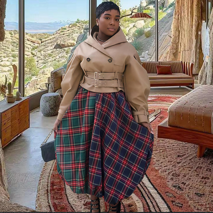 Damen Designerjacke mit gekreuztem Verschluss und extravaganten Ärmeln Drune