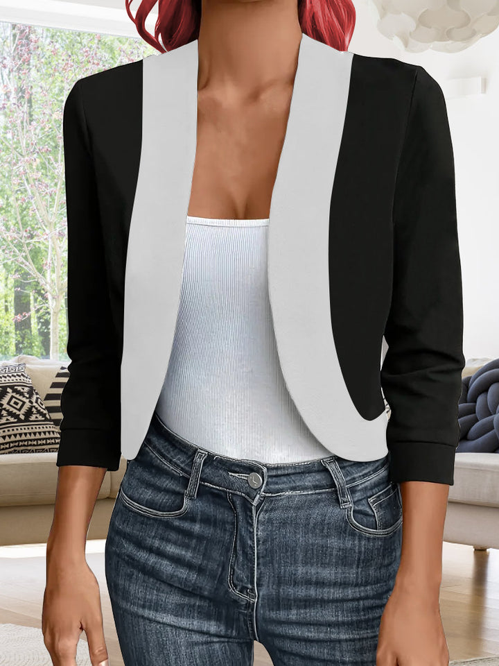 Damen eleganter Blazer mit kontrastierenden Einsätzen Drune