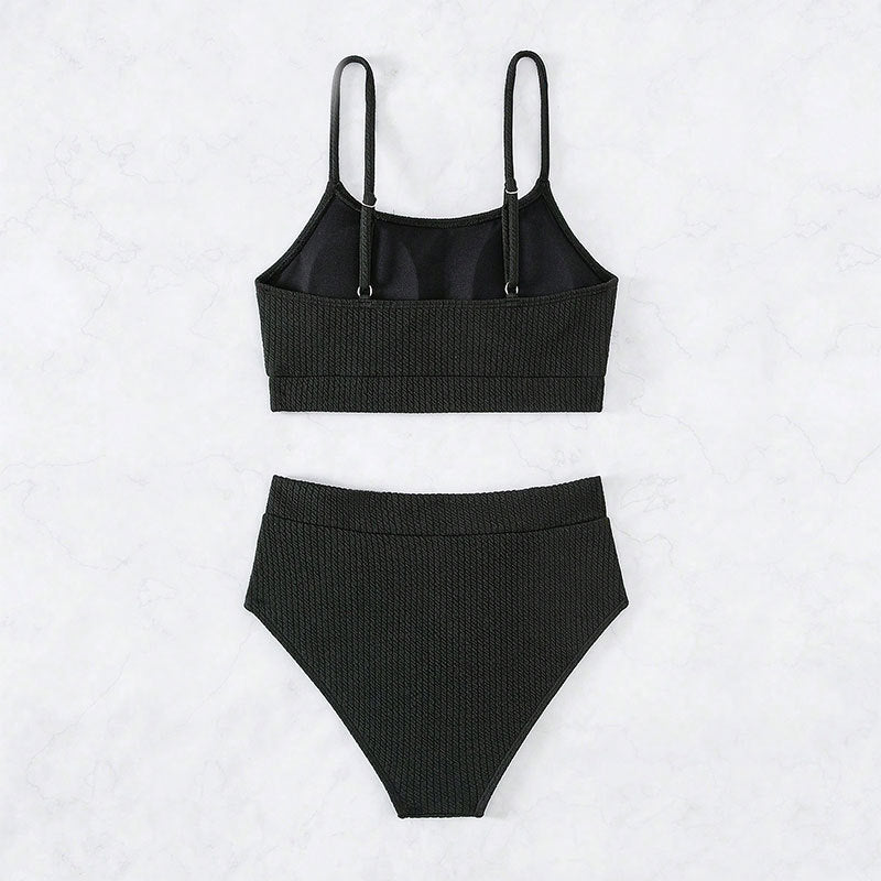 Damen Cropped Top und hochgeschnittene Bikinihose Drune
