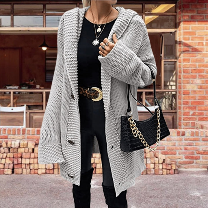 Damen Grober Strickcardigan mit weitem Schnitt und tiefen Taschen Drune