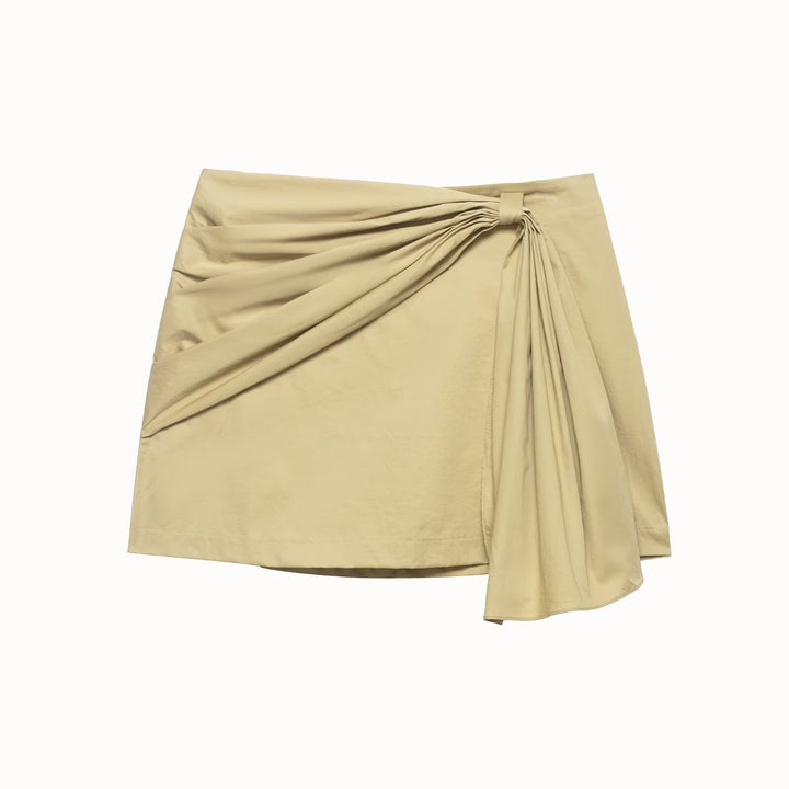 Damen Wickelrock mit asymmetrischem Design und dekorativen Drapierungen Drune