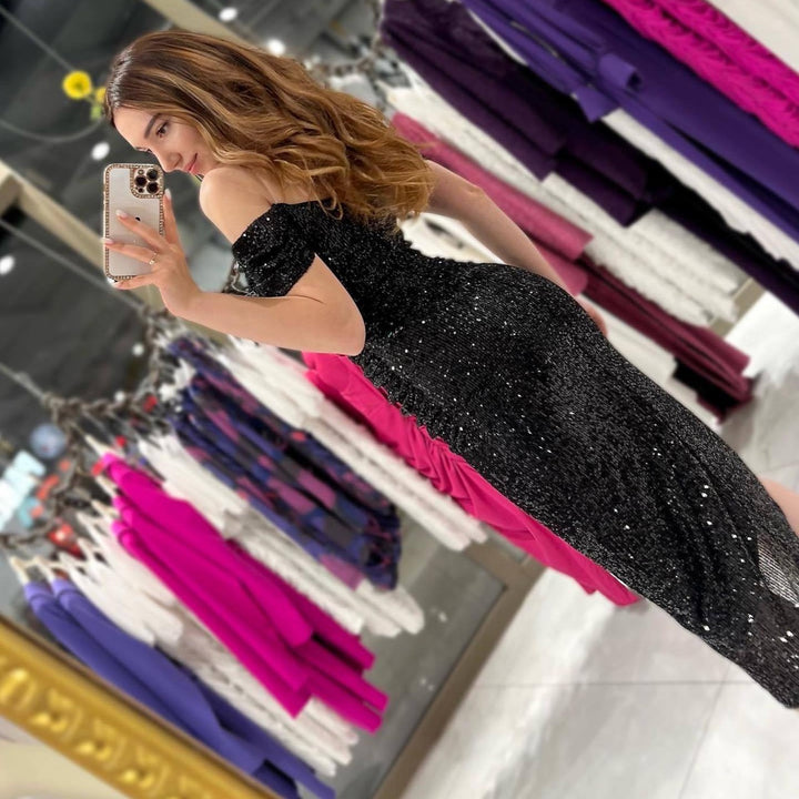 Damen Glamouröses Abendkleid mit funkelndem Paillettenbesatz Drune