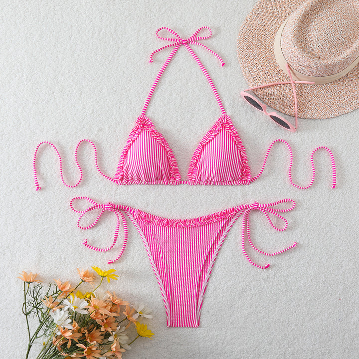 Damen Triangel-Bikini mit lässigen Bindebändern Drune