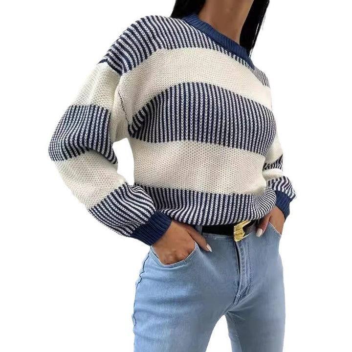 Damen Strickpullover mit modernen Blockstreifen Drune