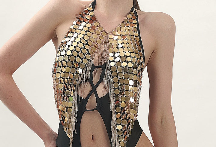 Damen Badeanzug mit glamourösem Metallic-Detail und einzigartigem Schnitt Drune