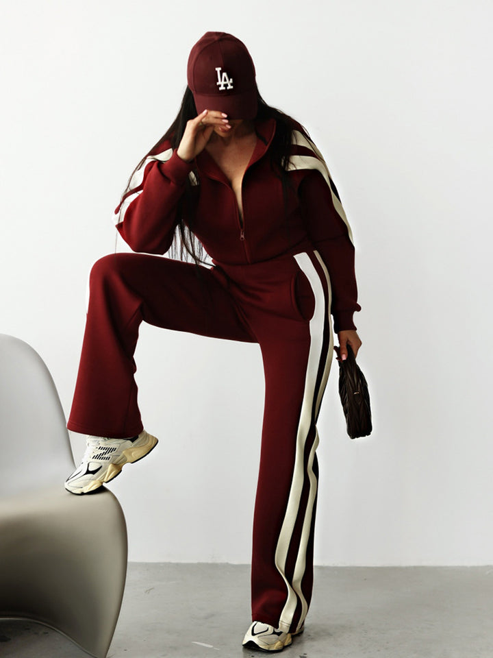 Damen lässiger Pullover- und weite Hose-Set Drune