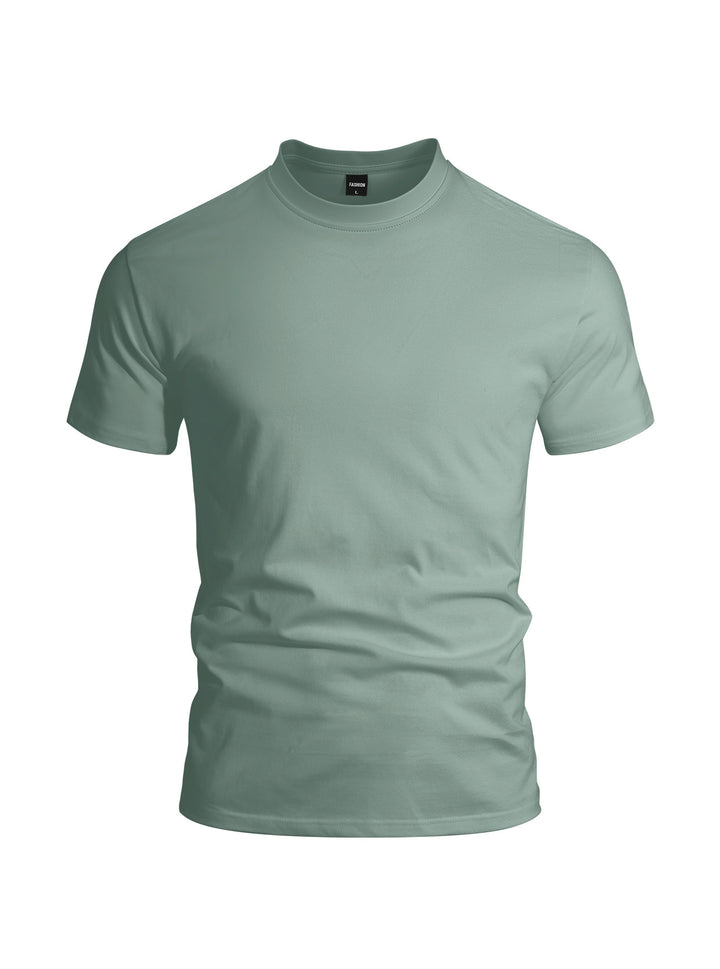 Herren nan eng anliegendes Rundhals-Basicshirt aus Singlejersey mit verstärktem Nackenband Drune