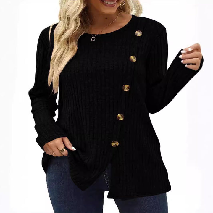 Damen Strickpullover mit Knopfdetails Drune