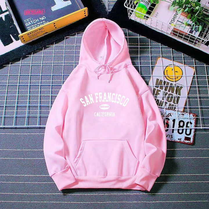 Damen Kapuzenpullover mit lässigem San Francisco-Print und bequemer Passform Drune