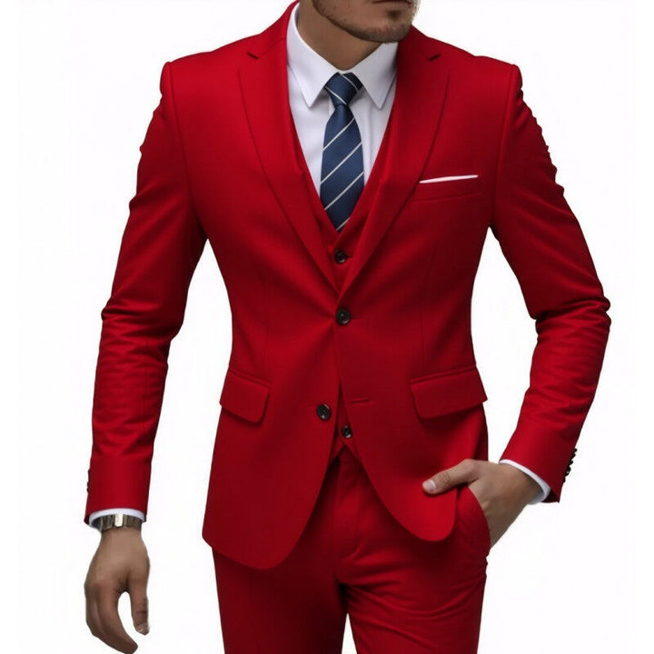 Herren nan dreiteiliges Slim-Fit Anzugset mit Weste, schmalem Revers und taillierter Silhouette Drune