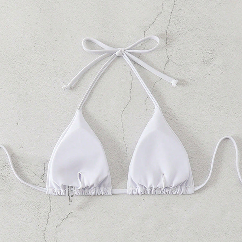 Damen Dreieck-Bikini mit raffinierten Bindebändern und animalischem Druck Drune