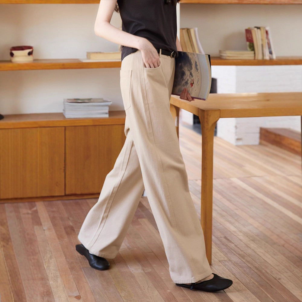 Damen weite Hochbundhose aus hochwertigem Baumwollmix Drune