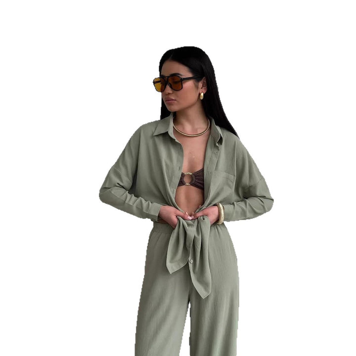 Damen Trendige Hemdbluse mit lockerer Passform Drune
