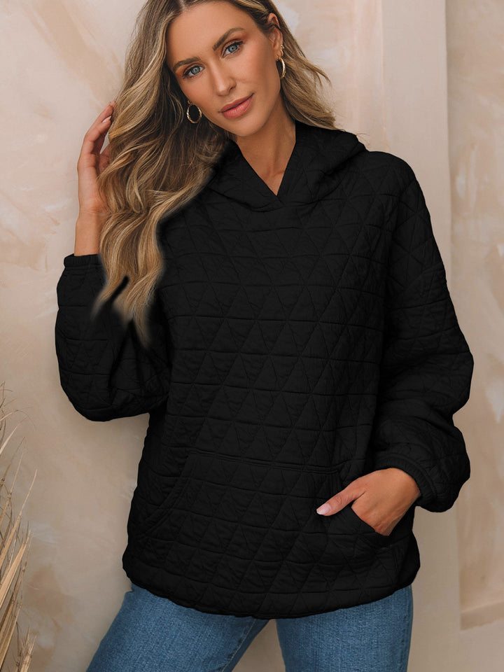 Damen Stepppullover mit gemütlicher Kapuze und praktischen Taschen Drune