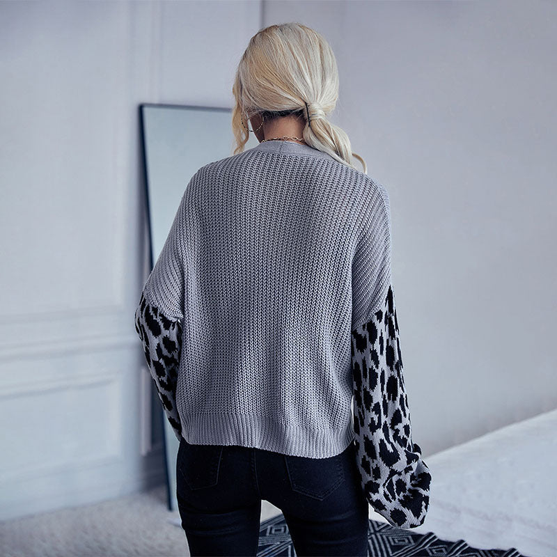 Damen Strickjacke mit animalischem Muster und lässigem Schnitt Drune