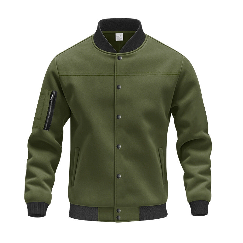 Herren modische Collegejacke mit praktischen Reißverschlusstaschen und elastischen Bündchen Drune