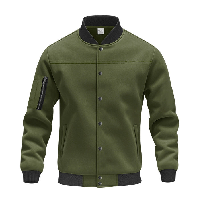 Herren modische Collegejacke mit praktischen Reißverschlusstaschen und elastischen Bündchen Drune
