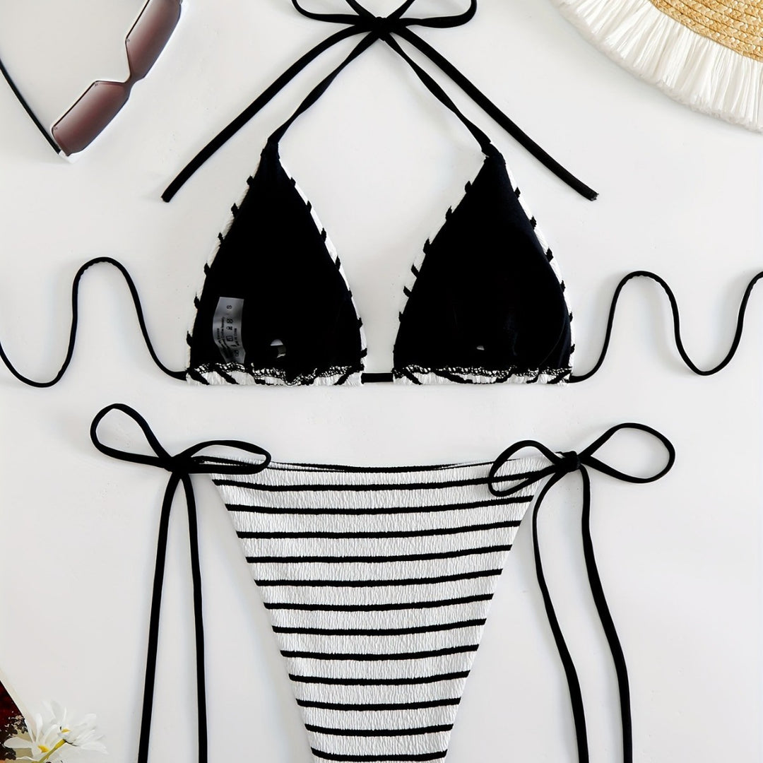 Damen Streifen Bikini Set Drune