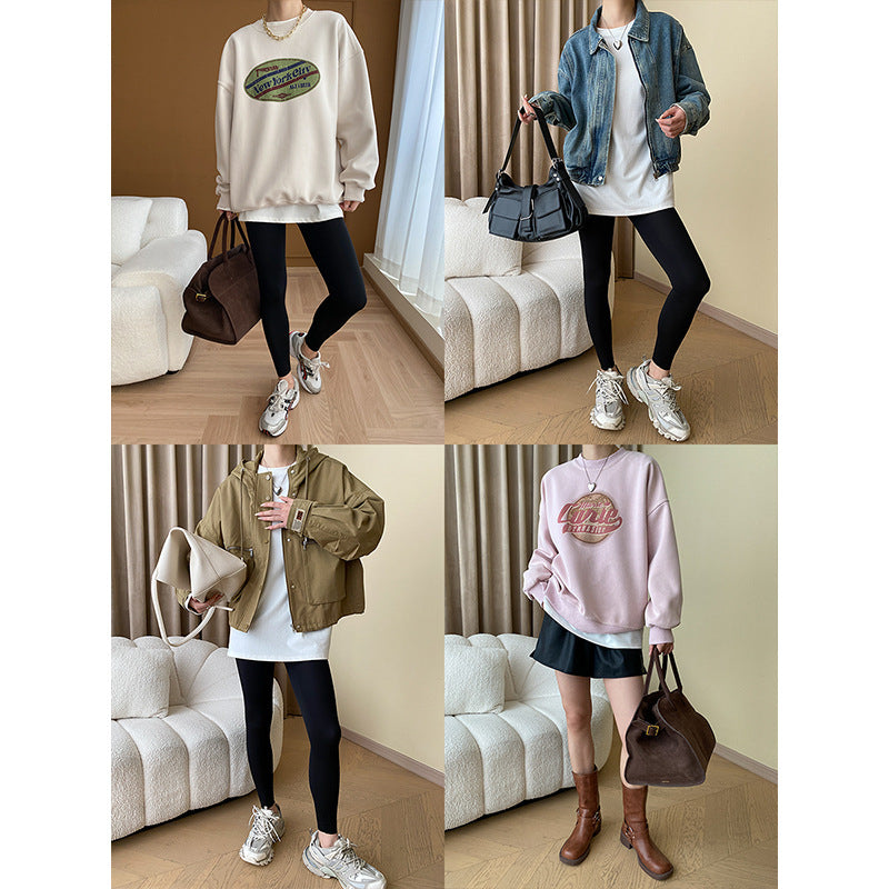 Damen lässiges langärmeliges T-Shirt mit modischem Schnitt und weichem Material Drune