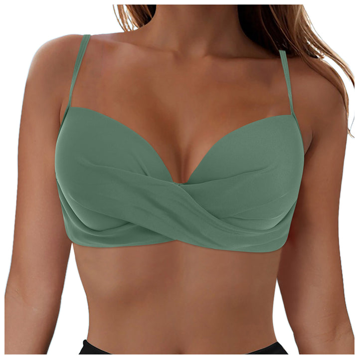 Damen Elegantes Bikinioberteil mit Wickeldesign Drune