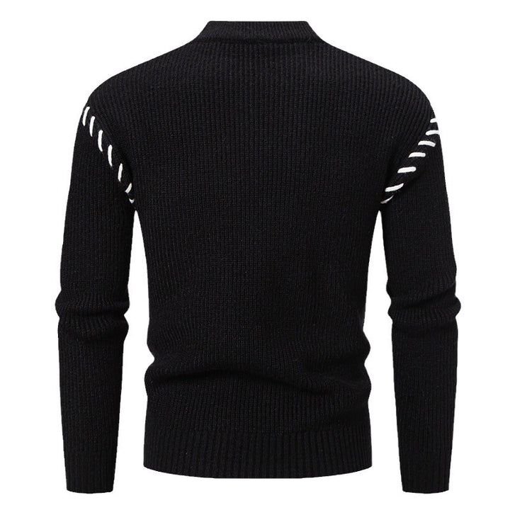 Herren modischer Strickpullover mit einzigartigem Design und hohem Kragen Drune